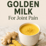 5-Minute golden milk recipe for natural joint pain relief and reducing inflammation. A warm turmeric drink for better sleep and gut health.
