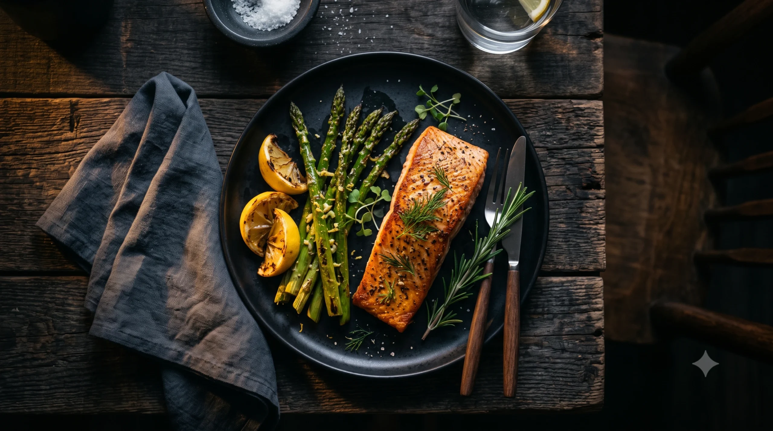 Weight loss dinner recipes - salmon and asparagus plate