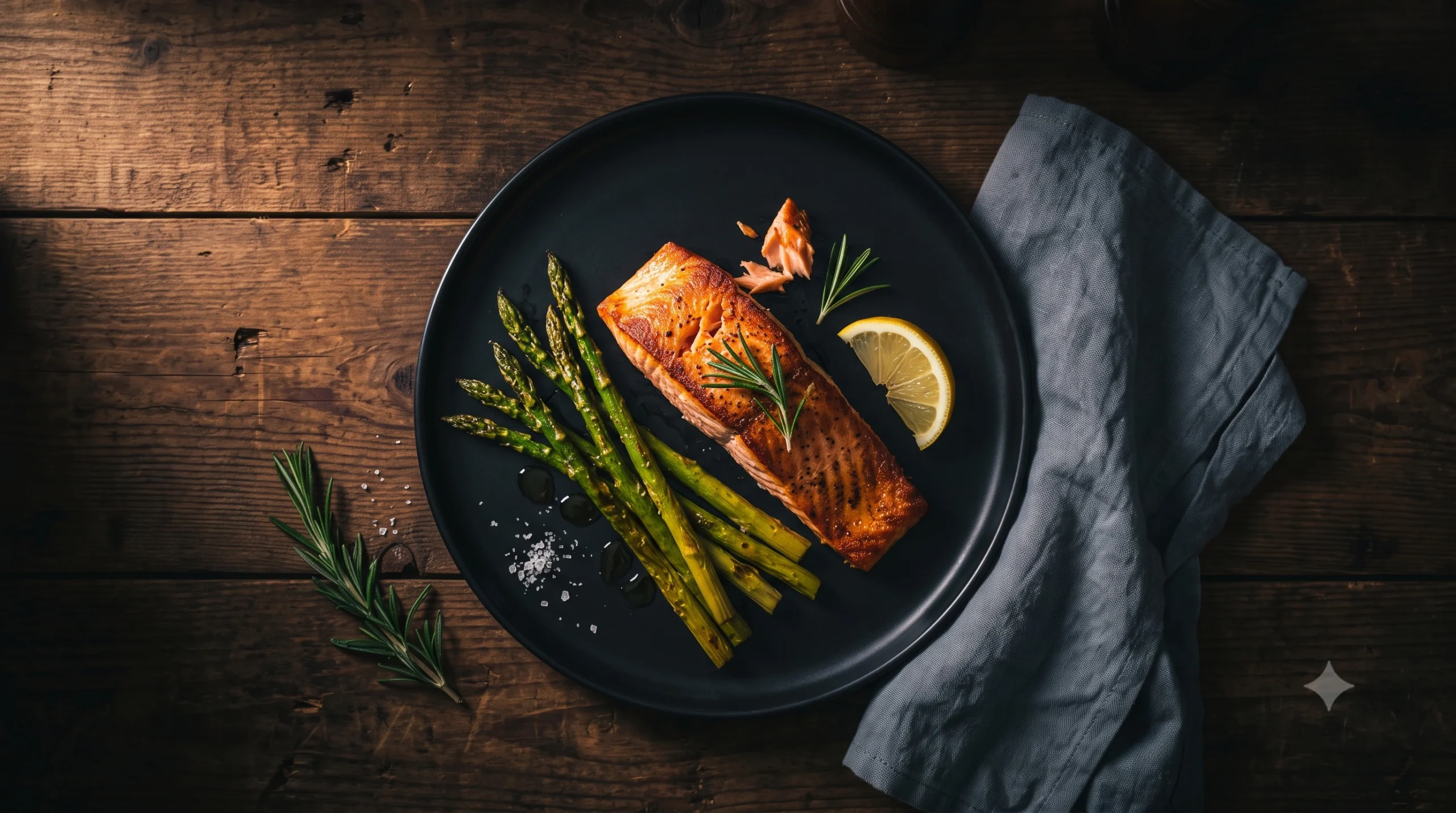 Weight loss dinner recipes - salmon and asparagus plate