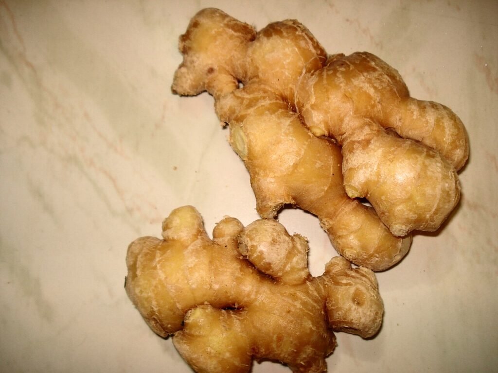 Fresh ginger root and turmeric for this ginger shot recipe