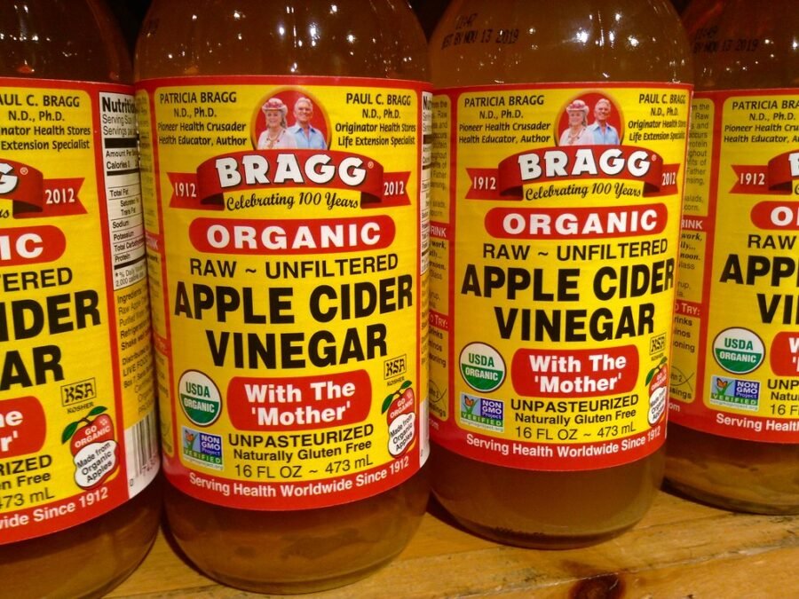 Glass of diluted apple cider vinegar drink